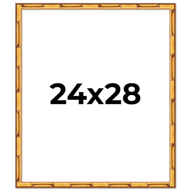 24x28 Frame Gold Bamboo Solid Wood Picture Frame | 1 Inch Moulding