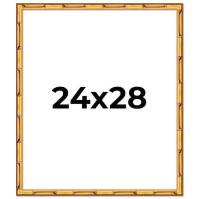 24x28 Frame Gold Bamboo Solid Wood Picture Frame | 1 Inch Moulding