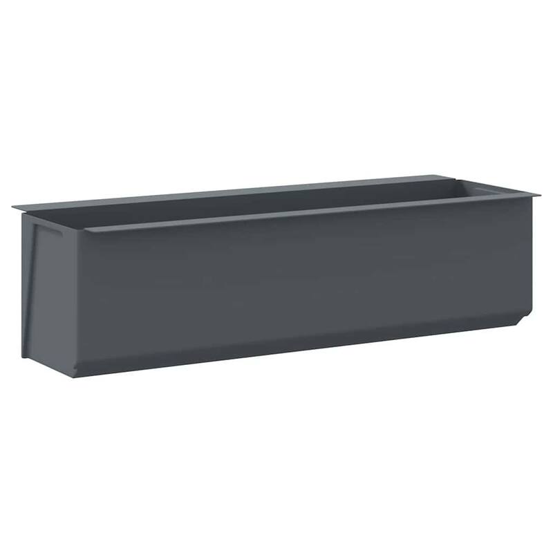 vidaXL Flower Box Set of 12 Gray Polypropylene 14.2 in x 5.3 in x 3.7 in - 14.2 in x 14.2 in x 3.7 in