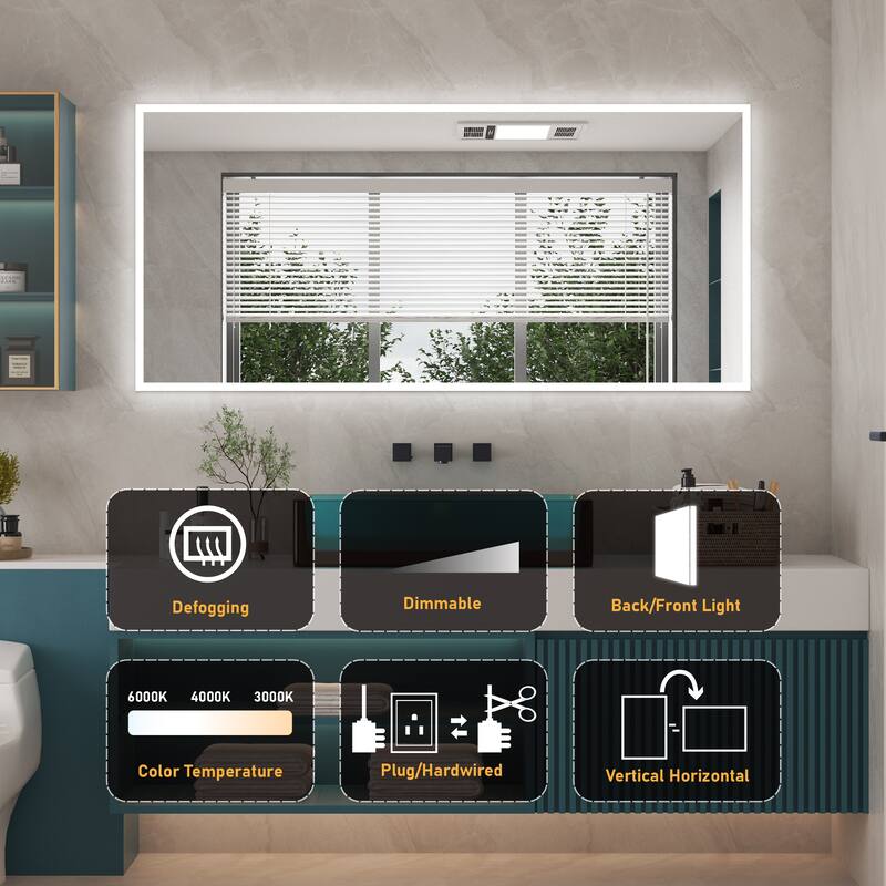 Modern Wall Mounted LED Bathroom mirror