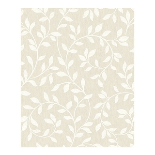 Torrey Taupe Leaf Trail Wallpaper - 20.5 x 396 x 0.025 - On Sale - Bed ...