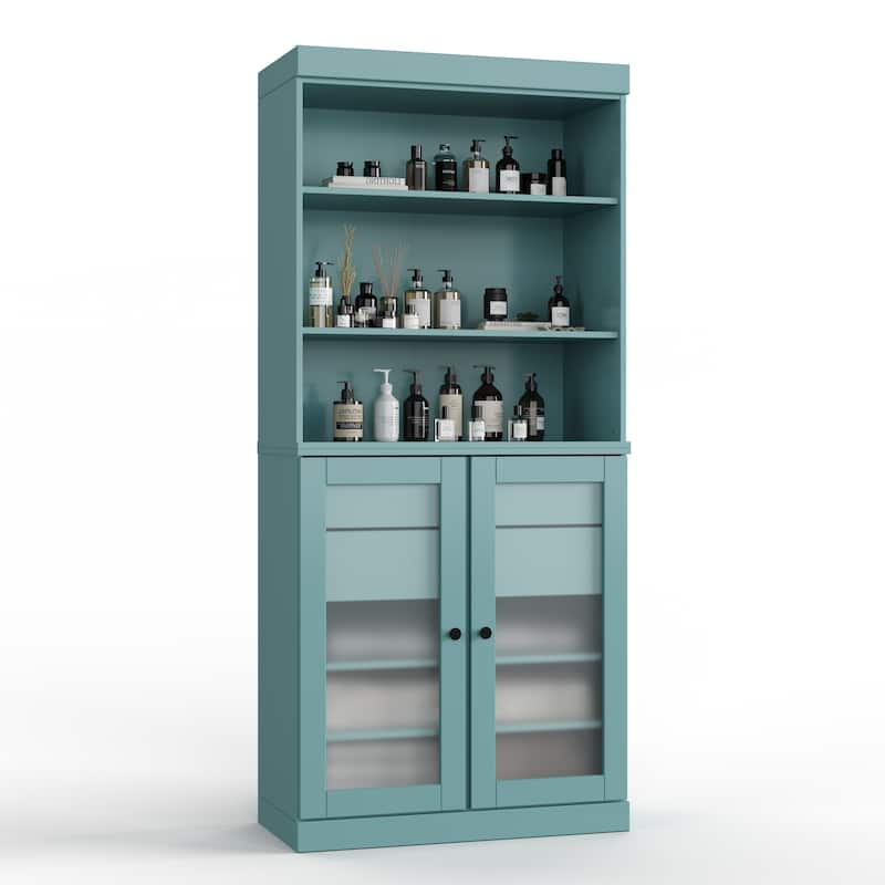 100% Solid Wood 32" Bathroom Cabinet with Optional Doors, 2-Drawers by Palace Imports