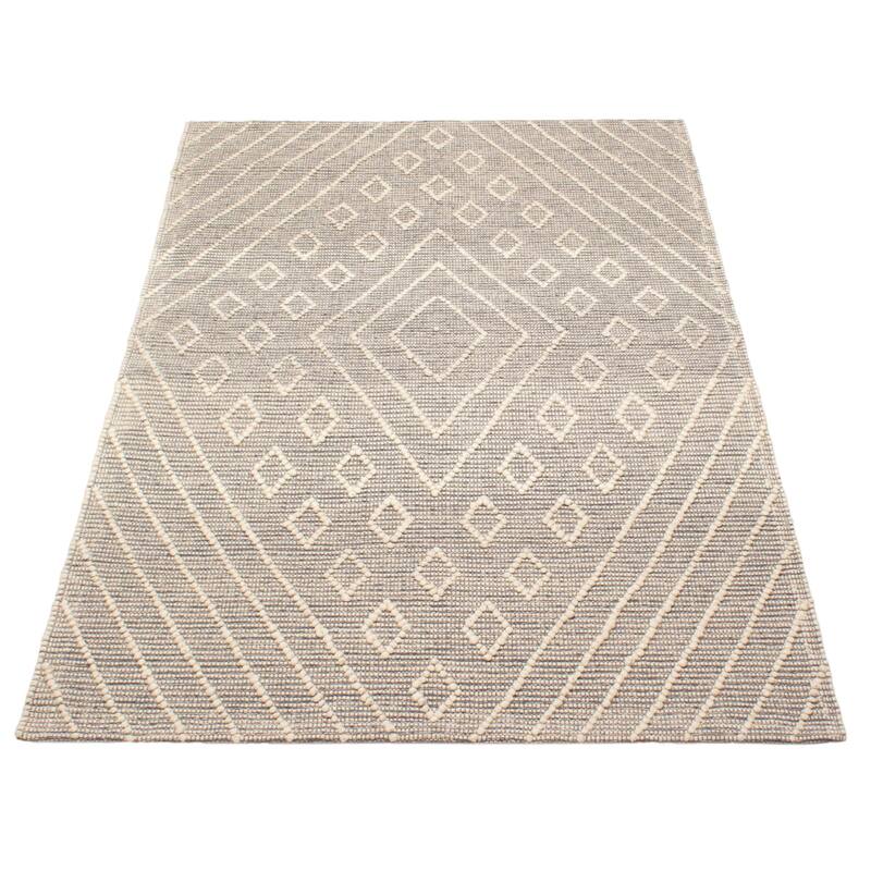 ECARPETGALLERY Braid weave Sienna Grey Wool Rug - 5'1 x 7'11
