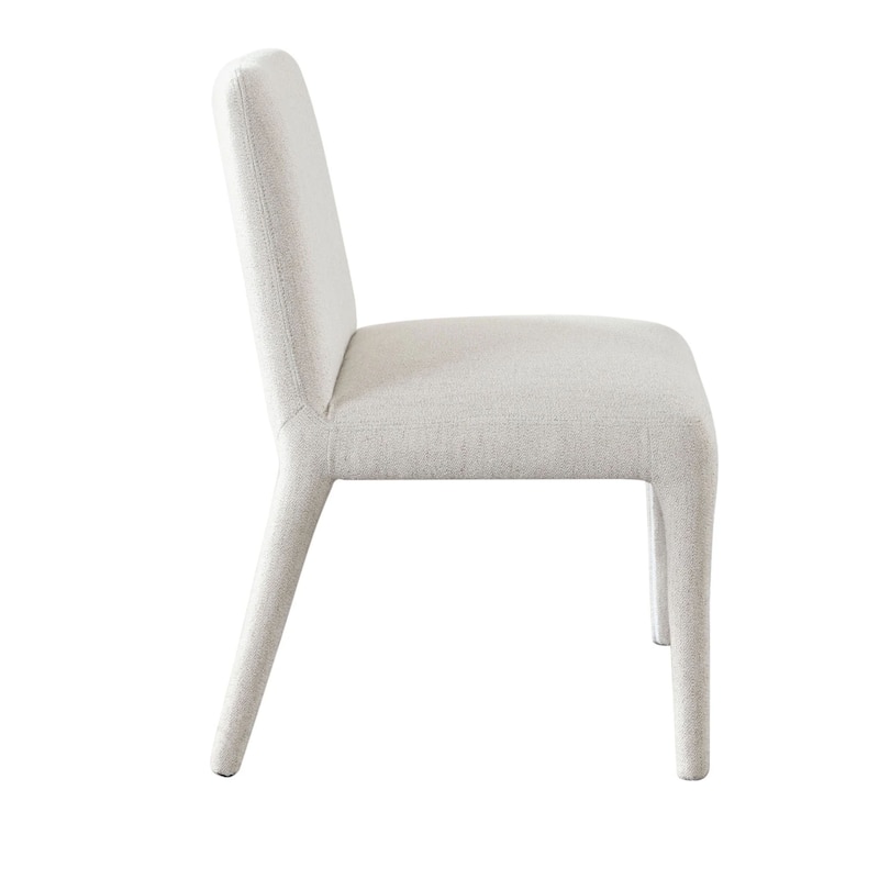 Hena Dining Side Chair Set of 2, Light Oat Polyester Upholstered Frame