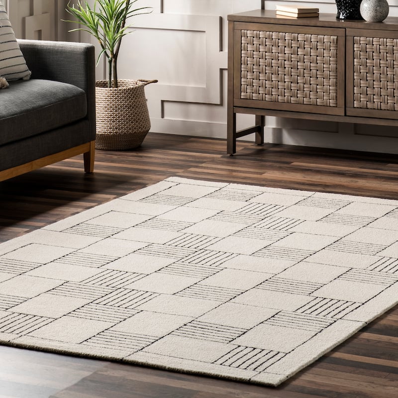 Nuloom Danika Abstract Checkered Wool Area Rug