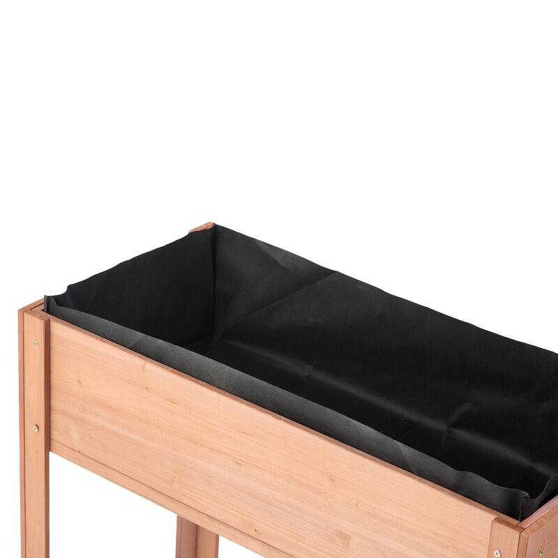 Natural Elevated Planter Box for Outdoor Use with Eco-Friendly Finish