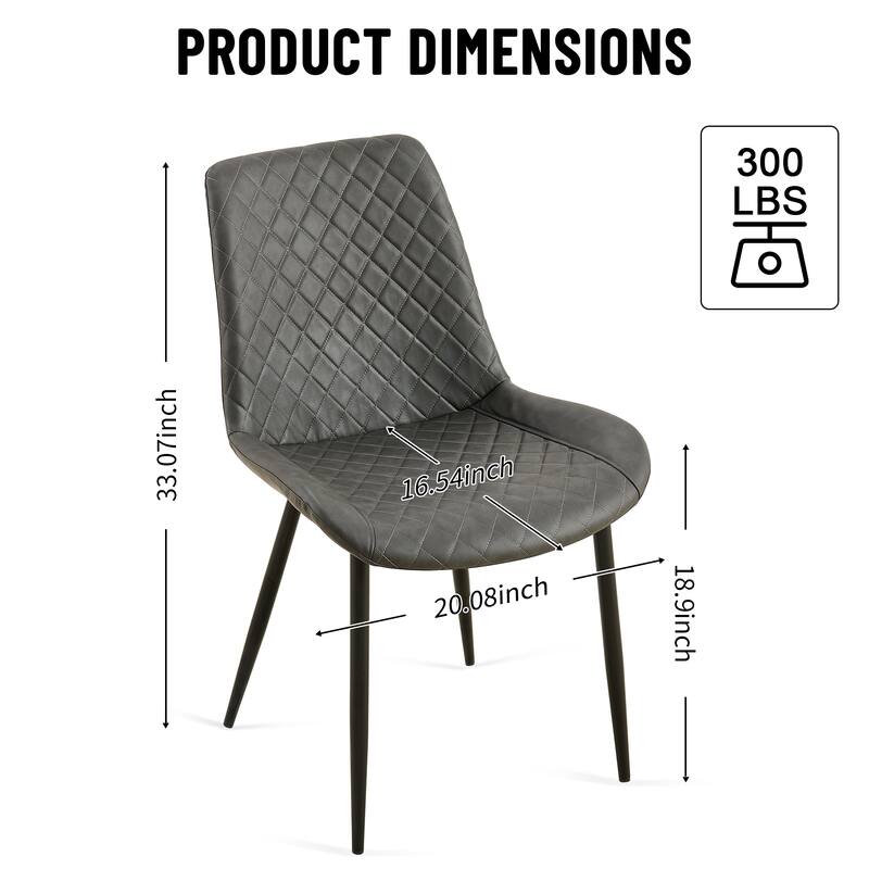 Dining Chairs Set of 2 Armless Side Chair with Metal Legs