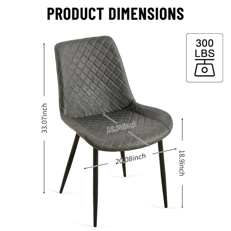 Mid-Century Modern Dining Chairs with Upholstered Seats and High Backs, for Kitchens and Living Rooms, 4-Piece Set, Dark Gray