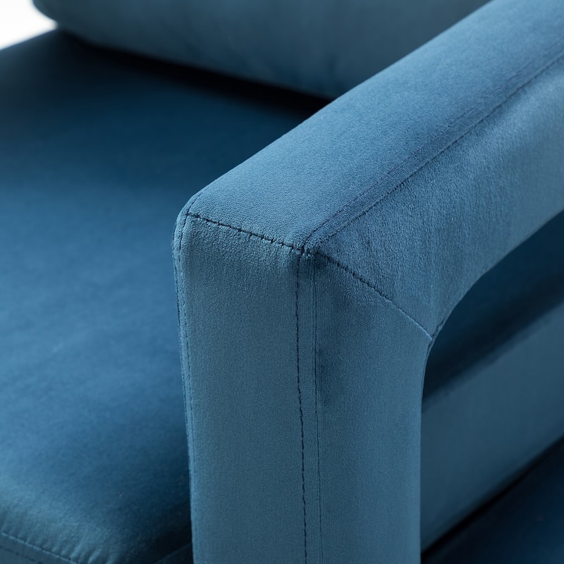 Valentina Comfy Accent Armchair with Golden Metal Legs and Removable Cushions by HULALA HOME