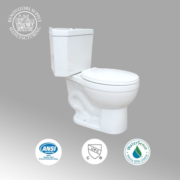 Troyt White Porcelain Compact Corner 2-Piece Toilet Round High Low