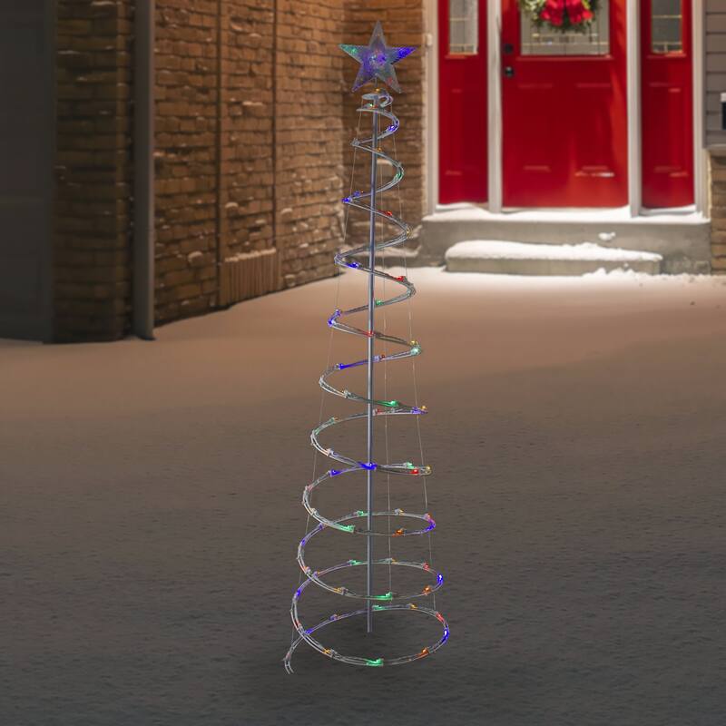 6ft LED Lighted Spiral Cone Tree Outdoor Christmas Decoration