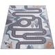preview thumbnail 2 of 3, Kids Rug Mountain Road with Bears & Trees - Non Slip Playmat in Blue