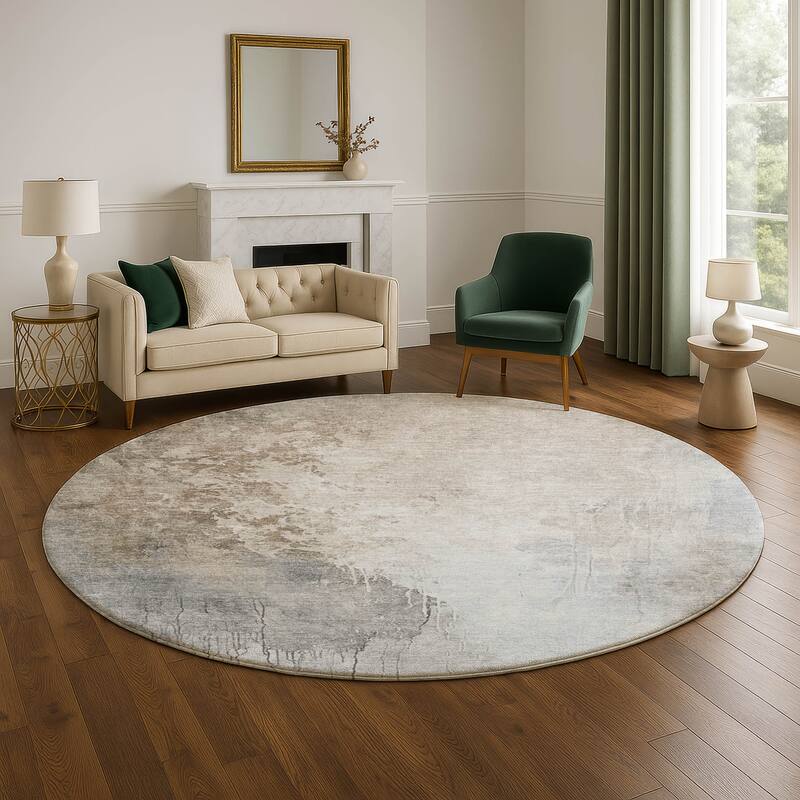 Premium Washable Super Soft Modern Contemporary Mayfield Rug - 8' x 8' - Beige