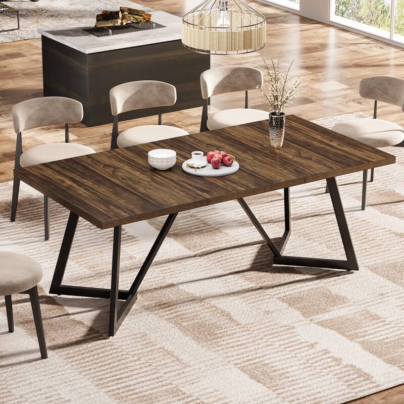 70.86-Inch Extra Long Rectangular Dining Kitchen Table for 6-8