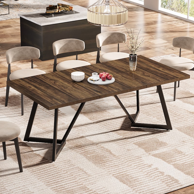 70.86-Inch Large Dining Table for 6-8, Modern Dining Room Table