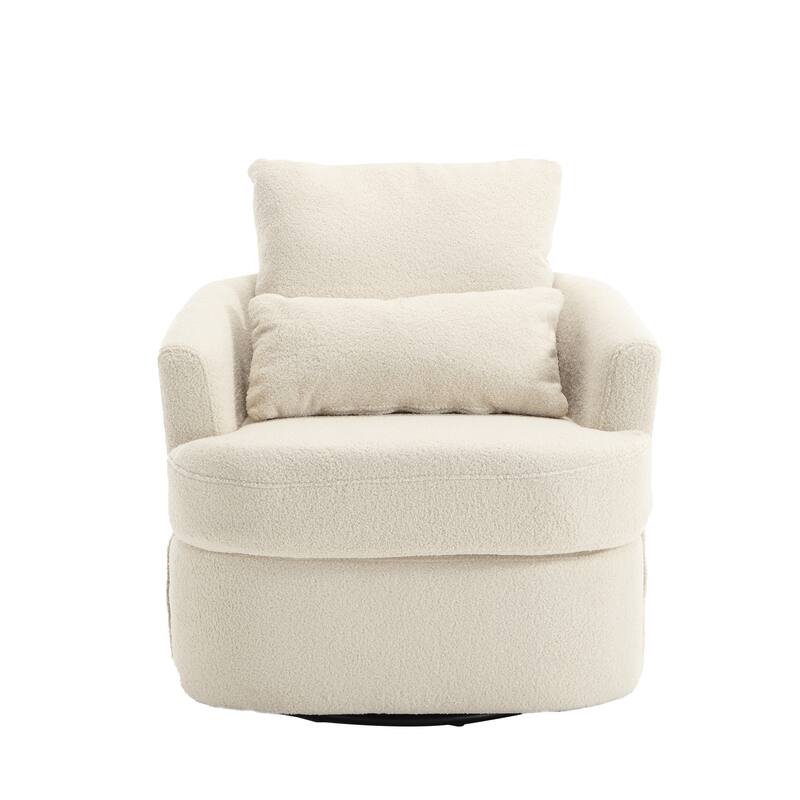 Swivel Barrel Chair, Comfy Round Accent Sofa Chair for Living Room, 360 Degree Swivel Barrel Club Chair, Leisure Arm Chair