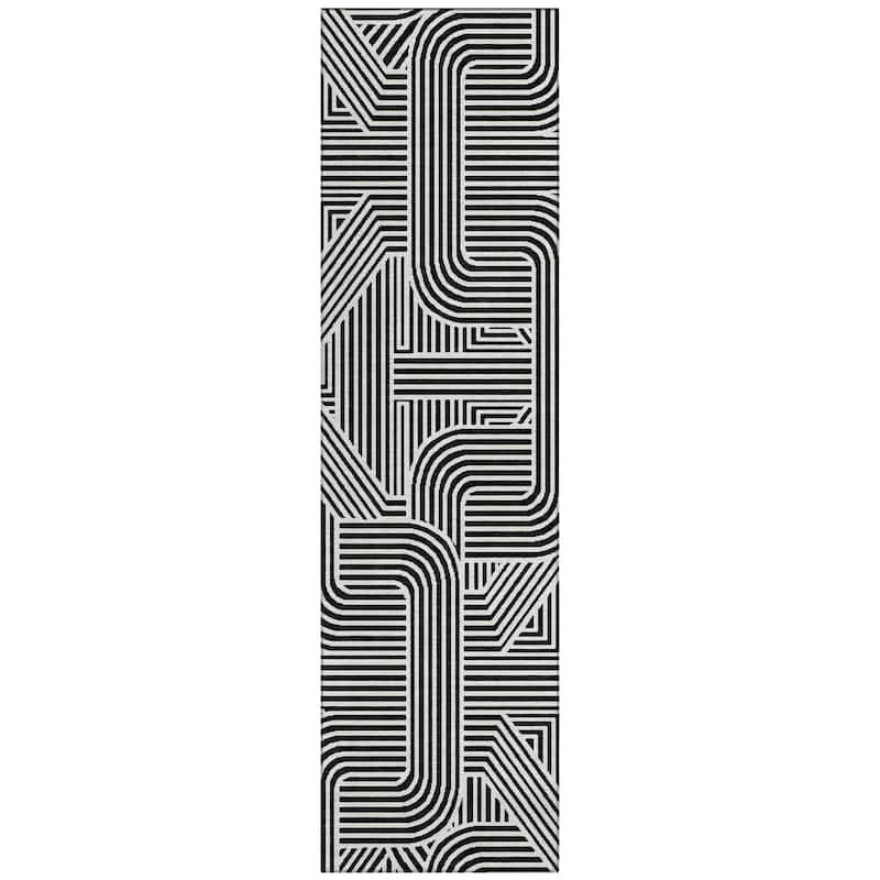 Machine Washable Indoor/ Outdoor Chantille Contemporary Geo Rug