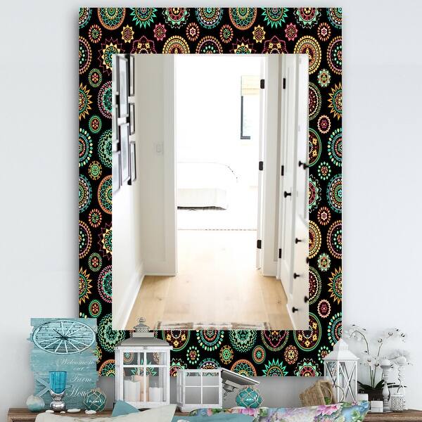 Designart 'Obsidian Impressions 1' Bohemian and Eclectic Mirror ...