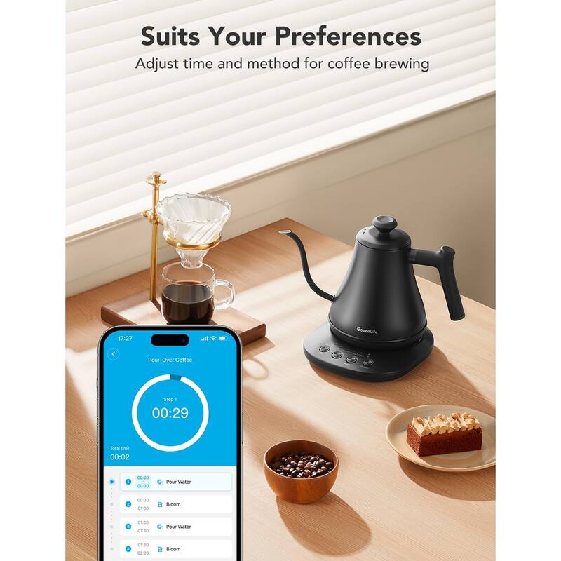Smart Electric Kettle, 0.8L WiFi Gooseneck Kettle Compatible with Alexa
