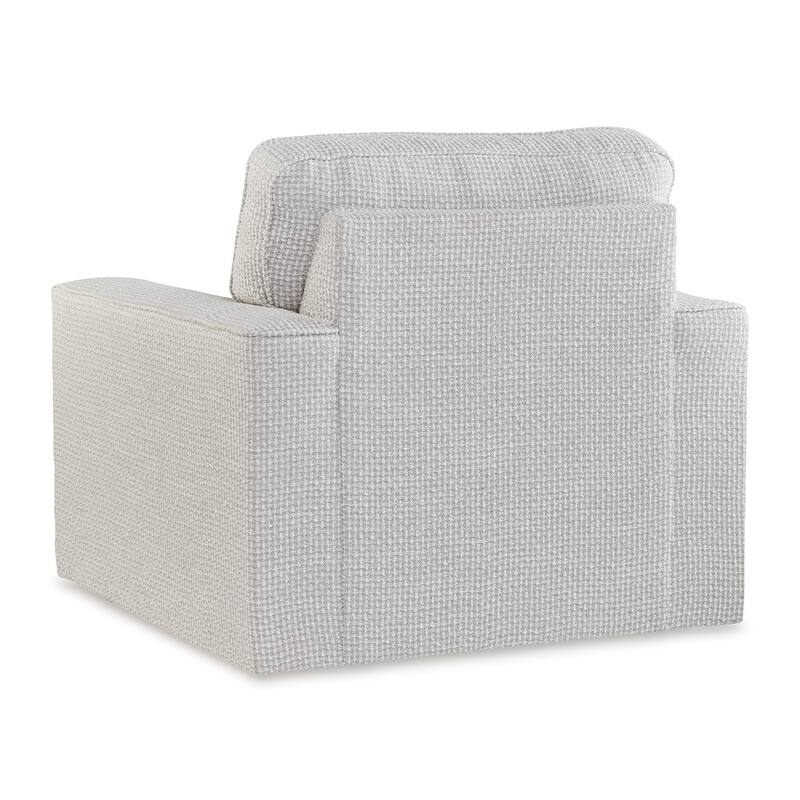 Olivia Swivel Accent Armchair, Light Gray Crosshatch Pattern Polyester
