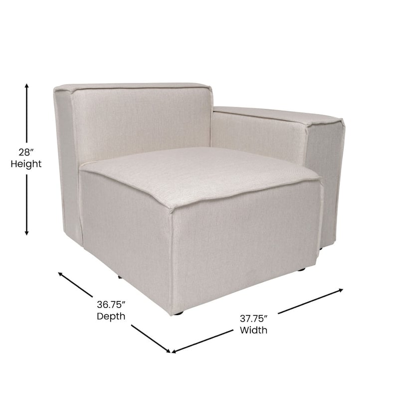 Contemporary Modular Sectional Sofa Right Side Chair with Armrest