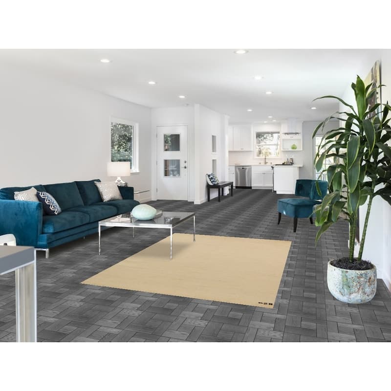 Modern Gabbeh Oriental Rug Beige Handmade Wool Carpet - 4'9"x 6'5"