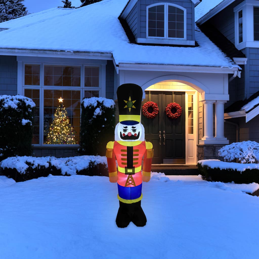 Lighted Inflatable Nutcracker Soldier Outdoor Christmas Decoration - 6.25' - Red
