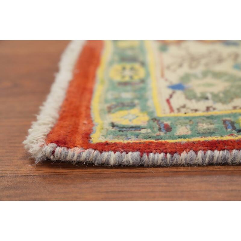 Hand Knotted Oriental 100% Wool Carpet Traditional Floral Oranges & Rust Tabriz Area Rug - 6' 4'' X 4' 6''