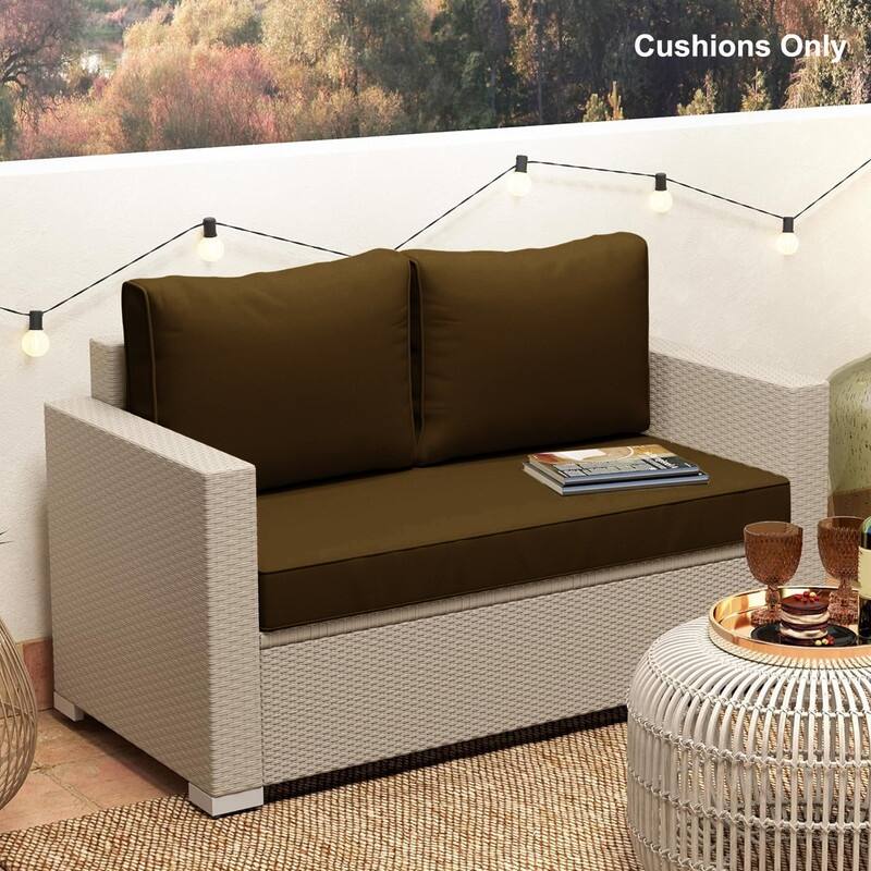 Outdoor Loveseat Cushion Set (Set of 1 Seats,48x24in, 2 Backs,24x18in )