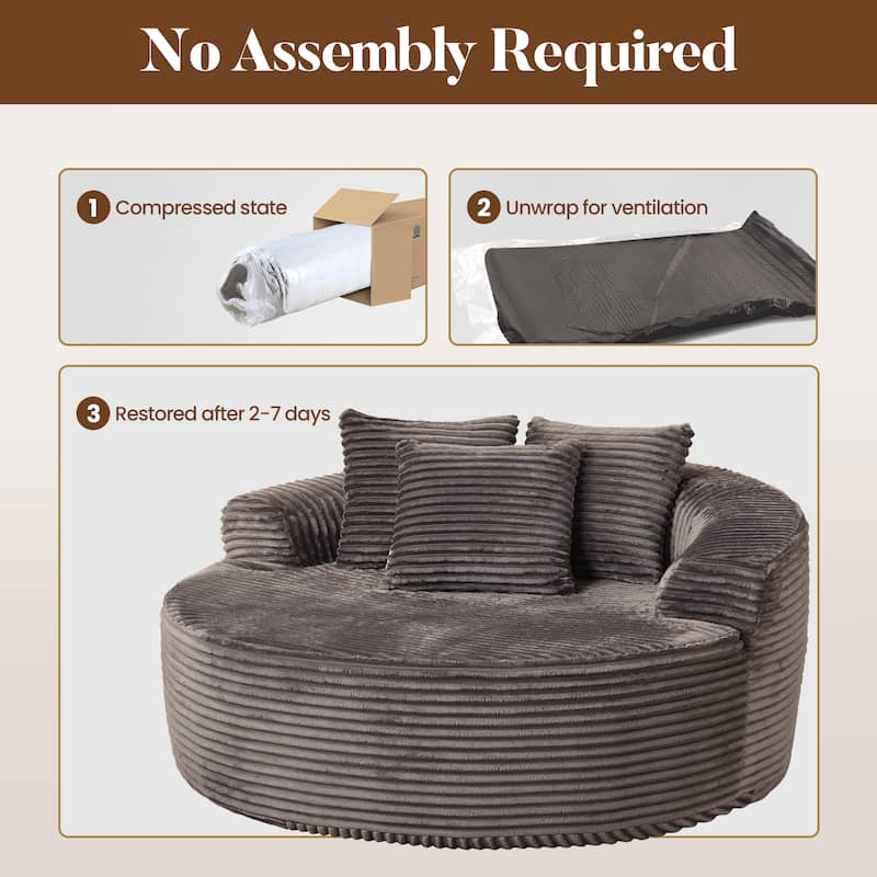HOOOWOOO Modern Plush Fabric Floor Sofa Couch