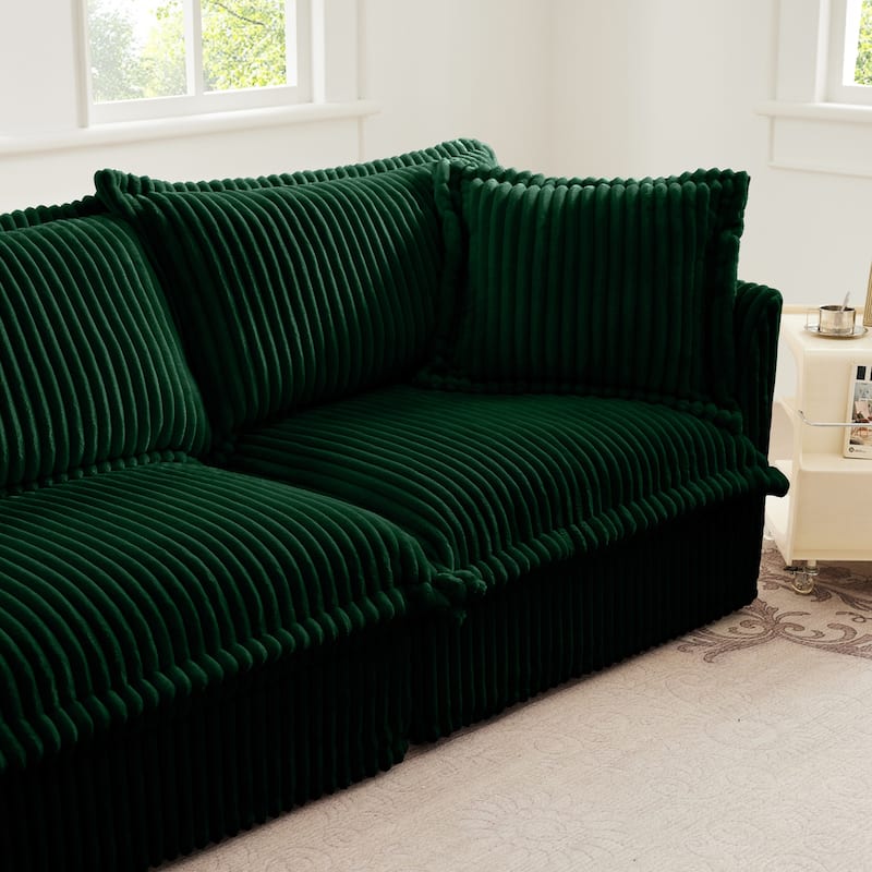 Oversized Accent Chair with Ottoman, Modern Cloud Chaise Lounge Chair with Deep Seat, Upholstered Armchair Reading Sofa Chairs