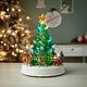 preview thumbnail 2 of 0, LED Rotating Musical Santa's Sleigh Christmas Tree 11"H