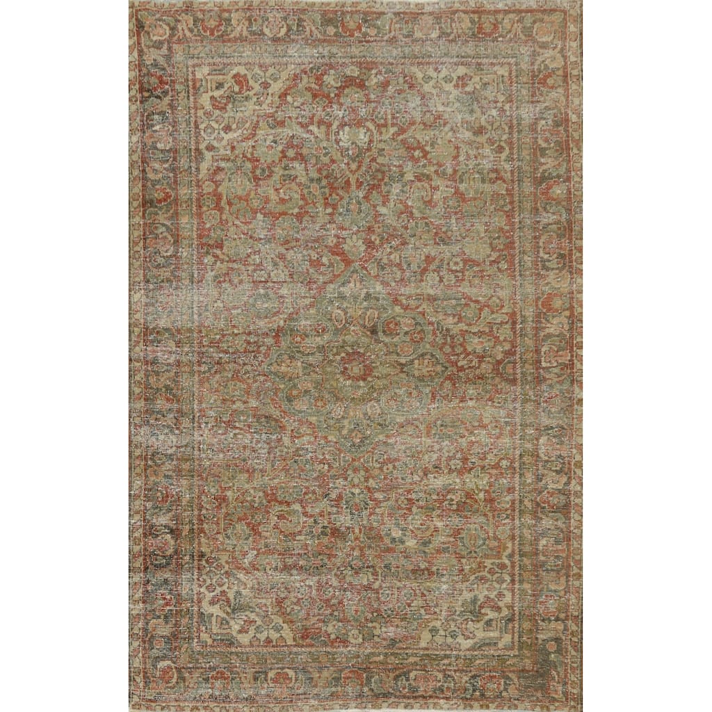 Hand Knotted Oriental 100% Wool Carpet Traditional Floral Oranges & Rust Bakhtiari Area Rug - 6' 5'' X 4' 2''