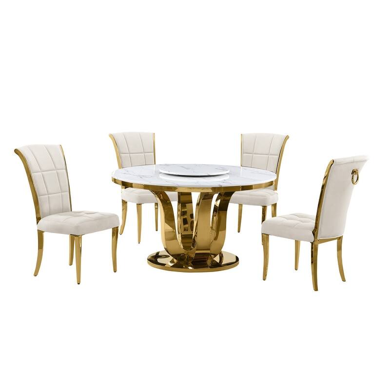 Best Quality Furniture D325-SC324-7 5 Piece Round Dining Set