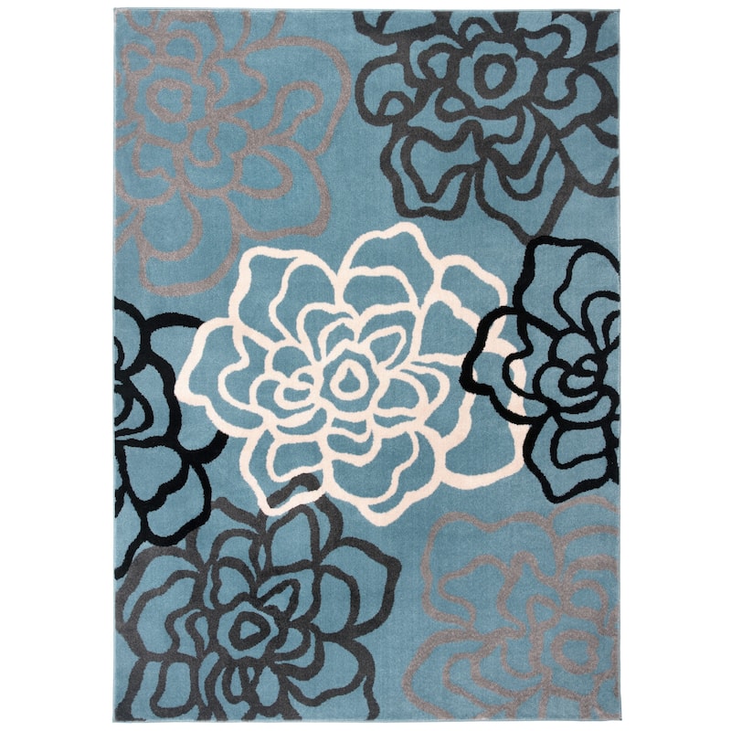 World Rug Gallery Contemporary Modern Floral Flowers Area Rug