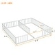 preview thumbnail 8 of 8, White Double Twin Size Pine Wood Floor Bed with Fence, Guardrails, without door