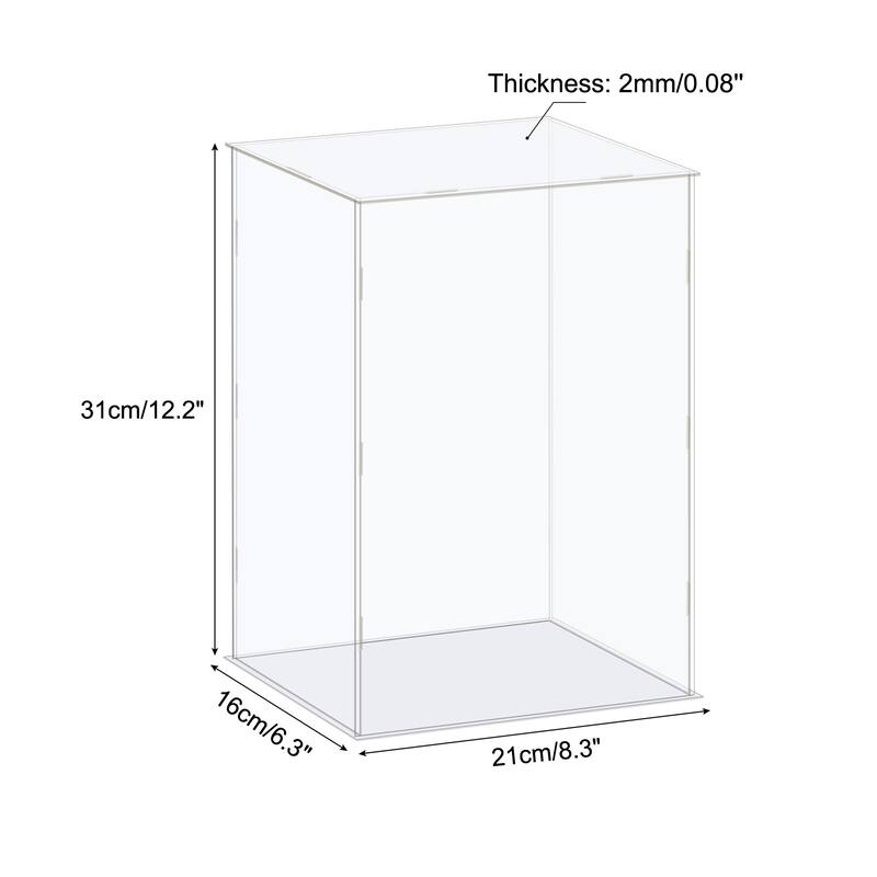 Display Case Box Acrylic Box Transparent Showcase 21x16x31cm for Collectibles