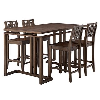 Kai Dark Oak Wood Counter Height Dining Set by iNSPIRE Q Classic