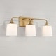 preview thumbnail 3 of 11, Presley 3-light Bath/ Vanity Fixture w/ Soft White Glass