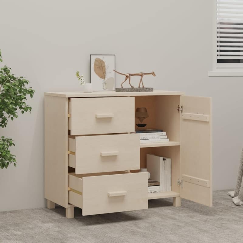vidaXL Sideboard Buffet Cabinet with Storage for Kitchen HAMAR Solid Pinewood - 35.4"x15.7"x31.5"