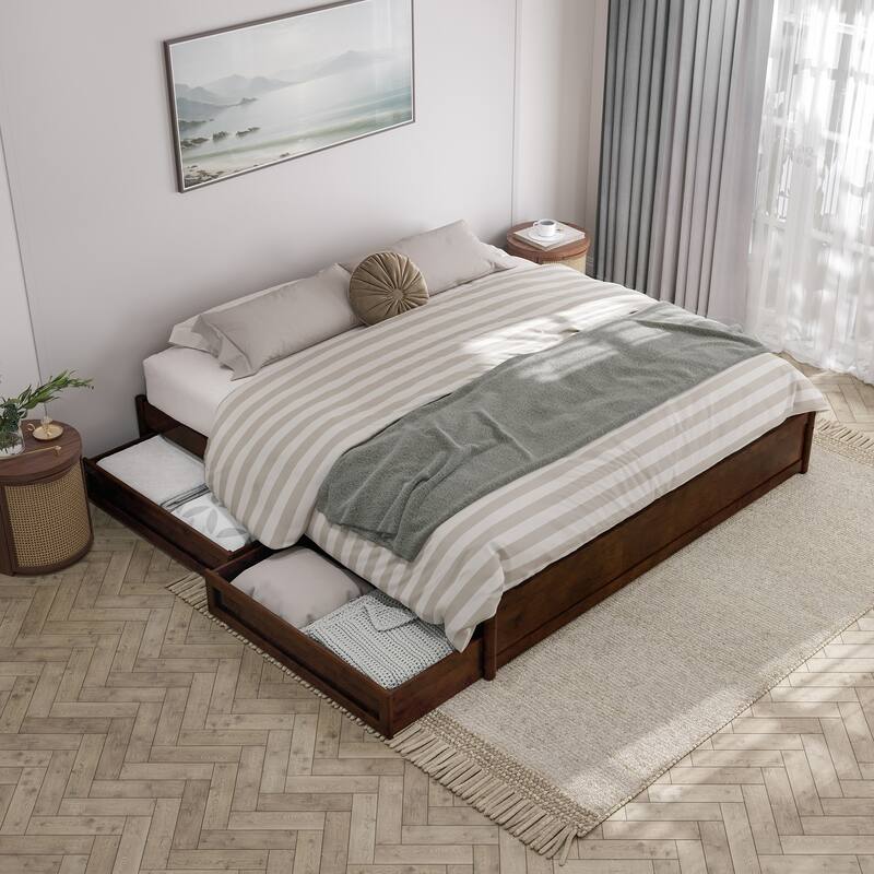 Barcelona Panel Platform Bed with Storage Drawers