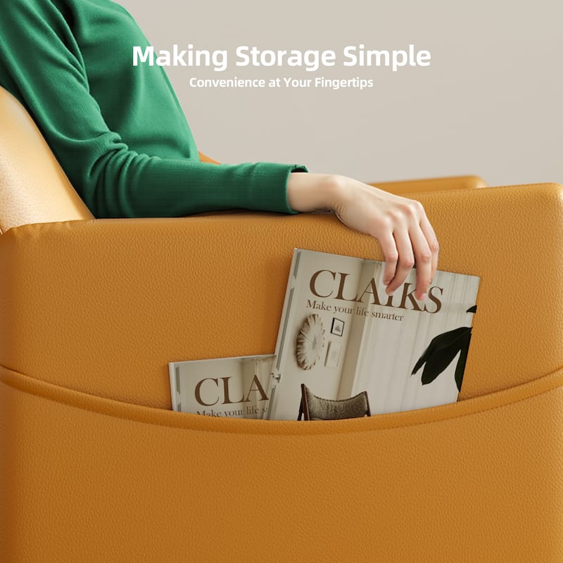 Power Recliner Chair for Adults - Black Leather Electric Recliner / Footrest & Backrest, Padded Seat, Compact