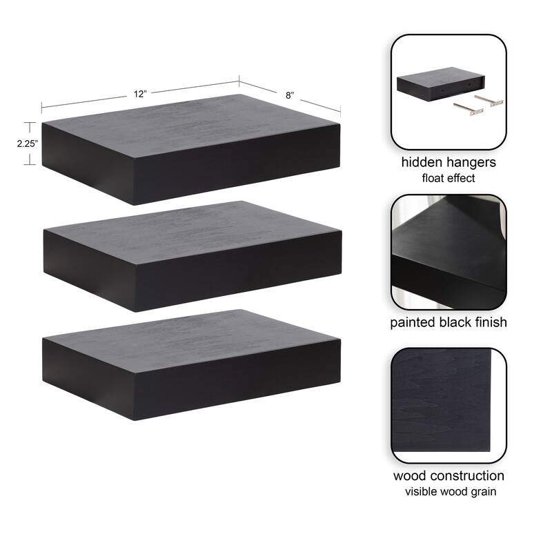 Kate and Laurel Havlock Wood Shelf Set