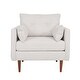 preview thumbnail 2 of 3, Roomfitters Upholstered Accent Chair with Button Tufted Back and Bolster Pillows, Mid-Century Armchair for Living Room, Beige