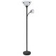 preview thumbnail 6 of 12, Moasis 71" Traditional Torchiere Floor Lamp with Adjustable Reading Light, Alabaster glass shades - 71"H