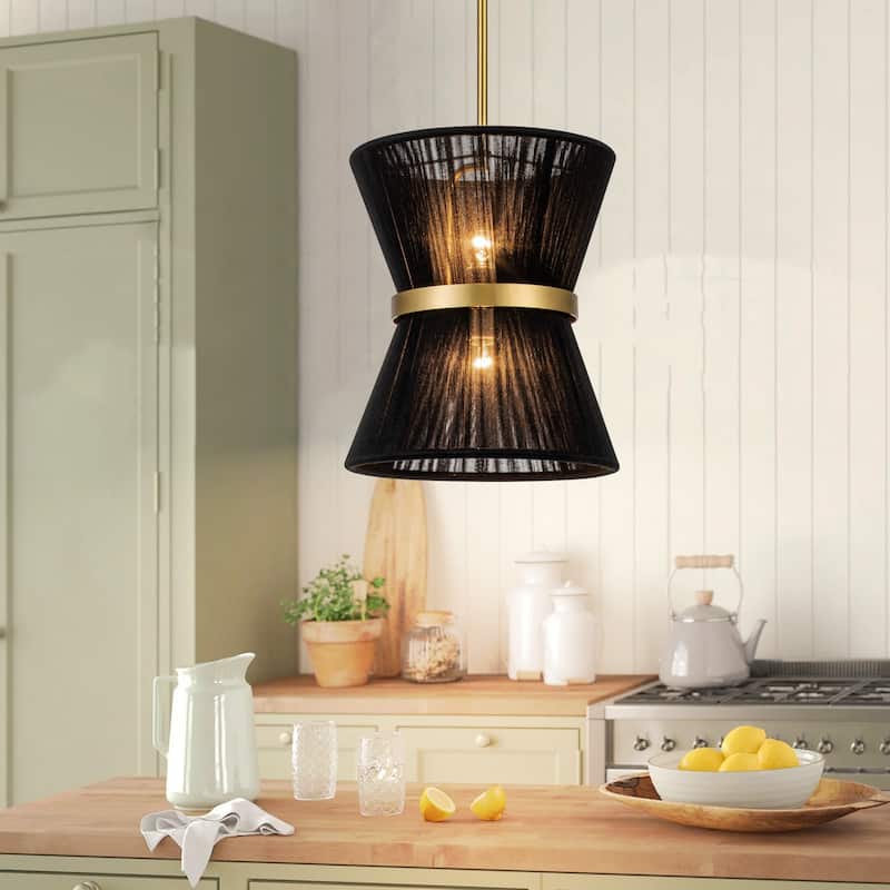 Modern Farmhouse Boho Chandelier for Dining Room in Gold or Black