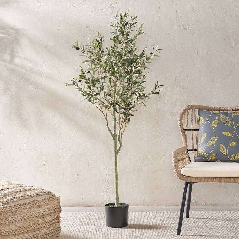 Taos 4' x 1.5' Artificial Olive Tree by Christopher Knight Home - 5' x 2'