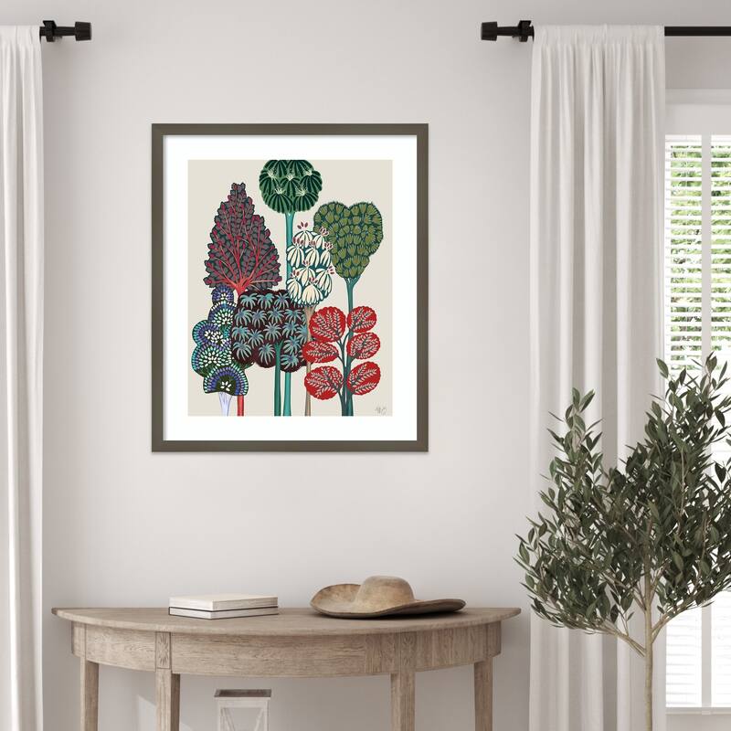 Serene Forest No. 2 by Fab Funky Wood Framed Wall Art Print - Svelte Clay Grey