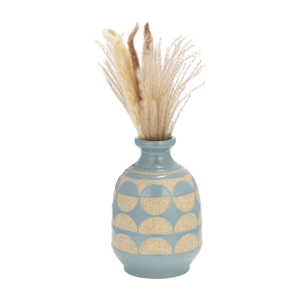 Sagebrook Home Artisanal 10" Half Circle Abstract Ceramic Vase
