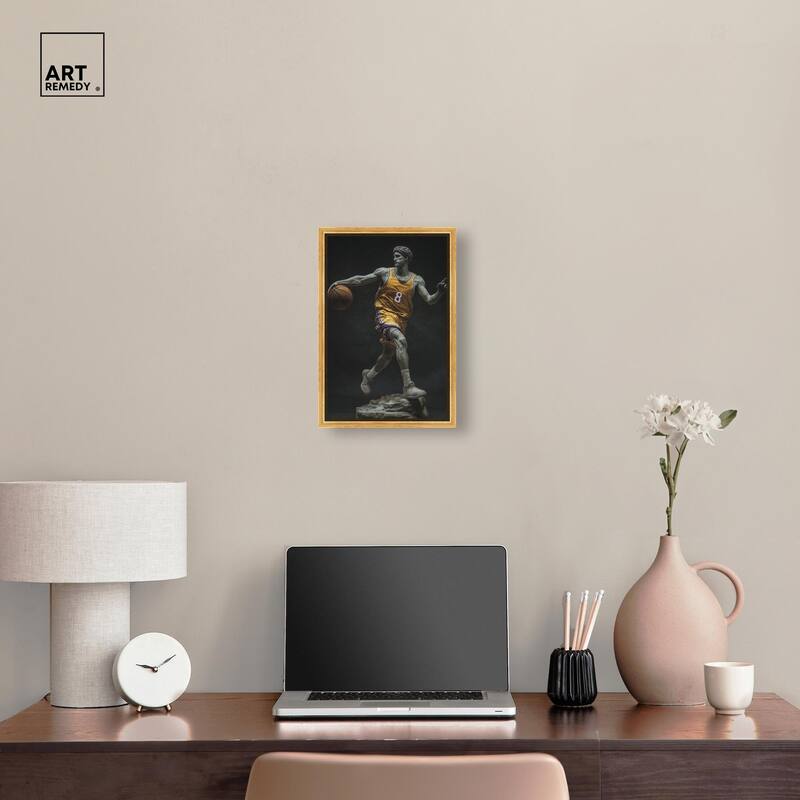 Basketball Yellow Uniform Canvas by Art Remedy
